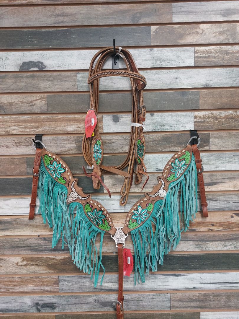 USED Showman Western Tack Set Horse Light Oil