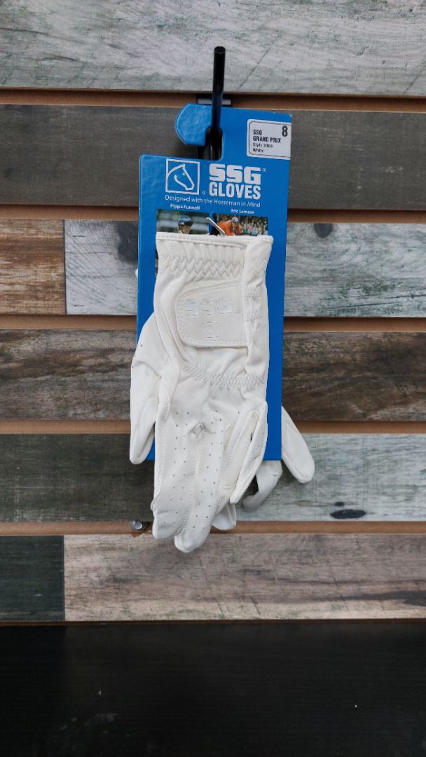 USED SSG Leather Riding Gloves 8 White