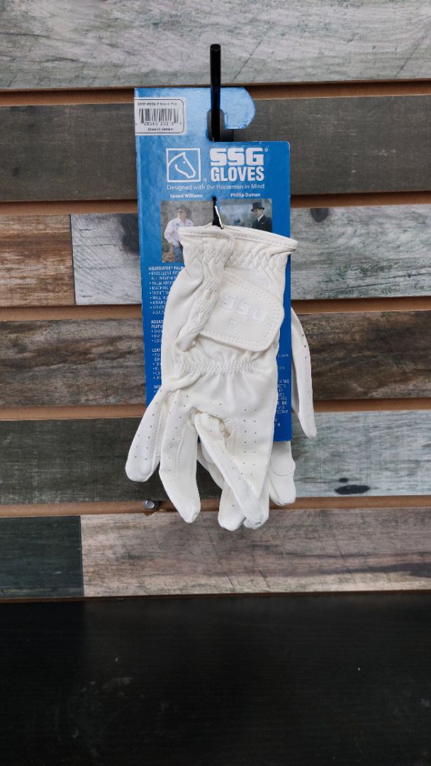 USED SSG Leather Riding Gloves 8 White