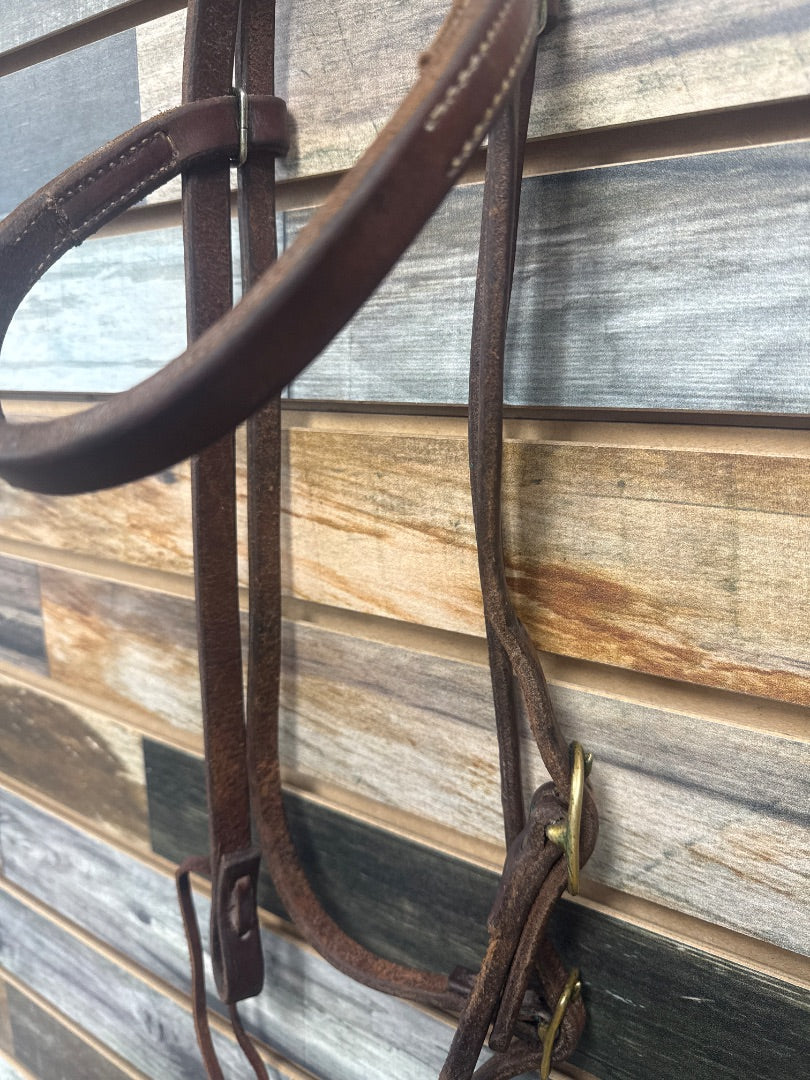 USED Cowperson Tack Western Headstall Browband Horse Dark Oil