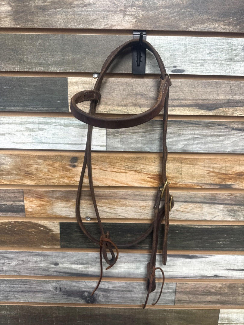 USED Cowperson Tack Western Headstall Browband Horse Dark Oil