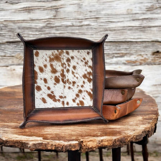 Square cowhide Tray