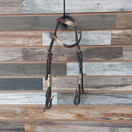 USED  Western Headstall One Ear Horse Med Oil w/ Rawhide