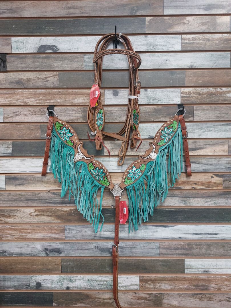 USED Showman Western Tack Set Horse Light Oil
