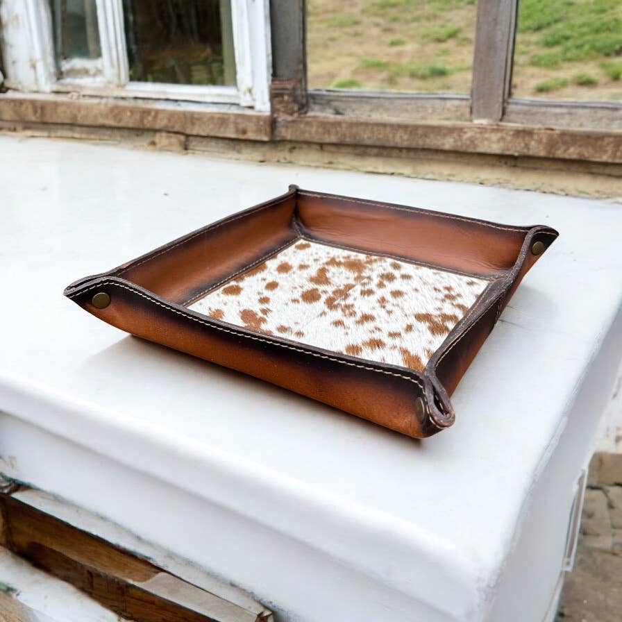 Square cowhide Tray