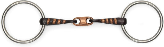 Shires Copper Lozenge Sweet Iron Snaffle with Raised Ribs Bit