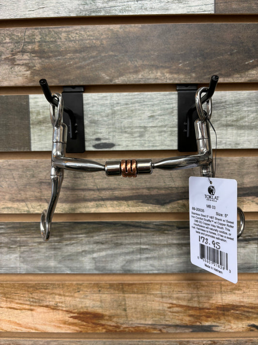 HBT Shank with Twisted Comfort Snaffle with Copper Roller MB 03T