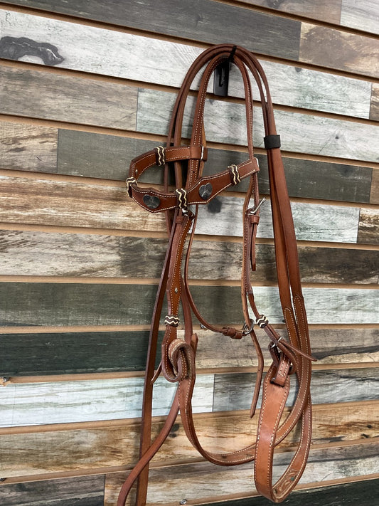 USED BLVR Headstall with Reins Horse Light Oil