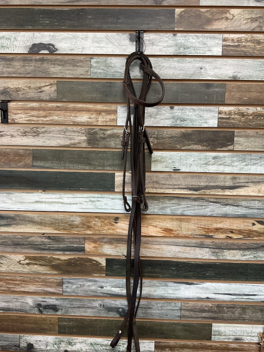USED  Dark Oil Headstall w/ Split Reins