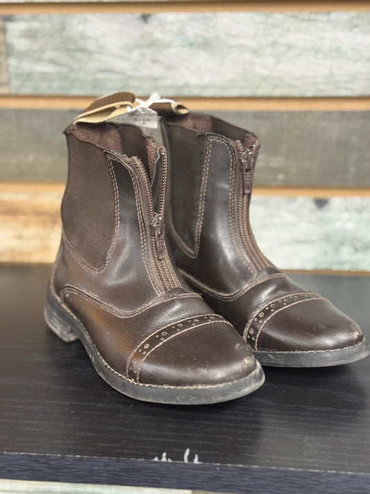 USED Equistar Youth Paddock Boots 12 Brown