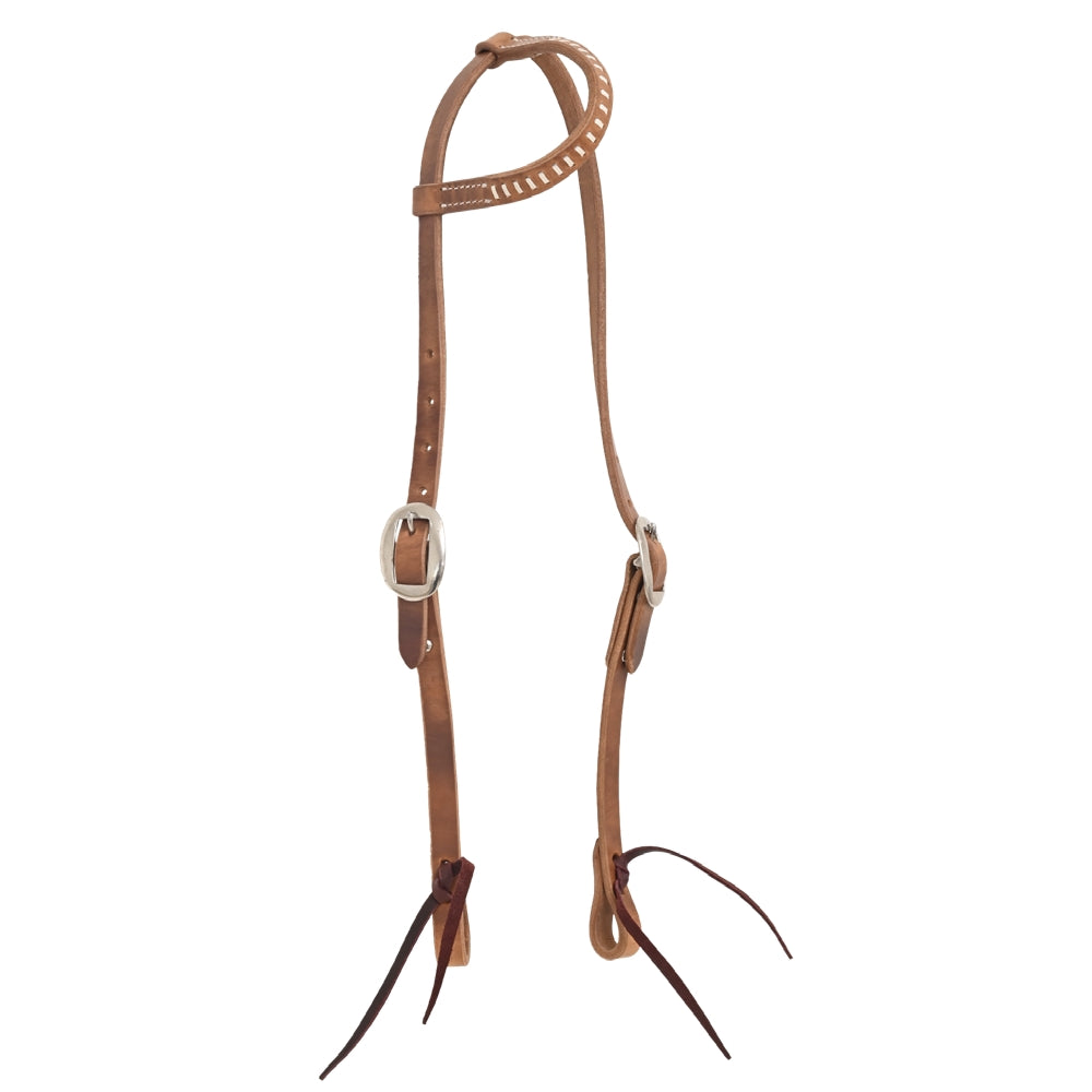 Harness Leather Slip-Ear w/ Rawhide Lace & Stainless Steel Buckle