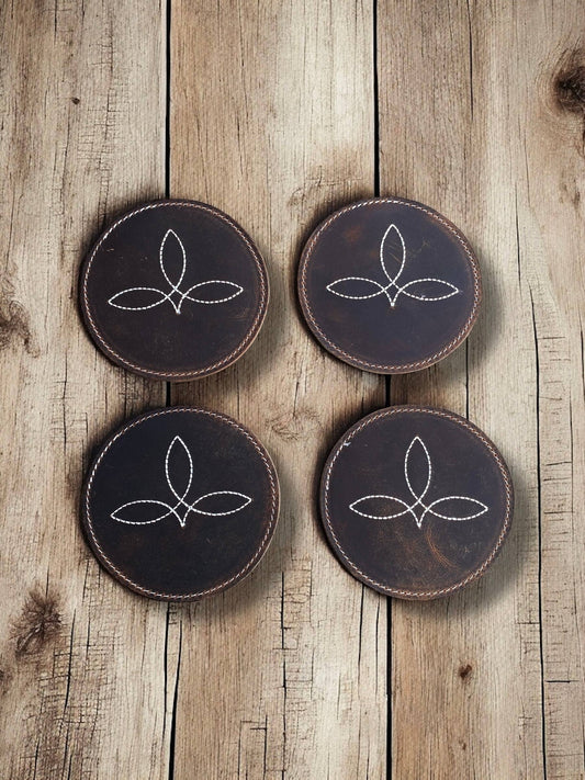 BootStitch Leather Coasters - 4pc 