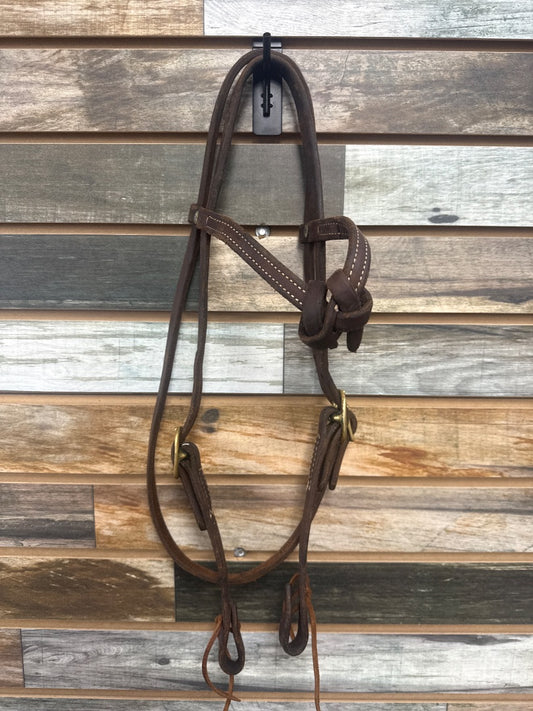 USED Murphy Leather Western Headstall With Reins Horse Dark Oil