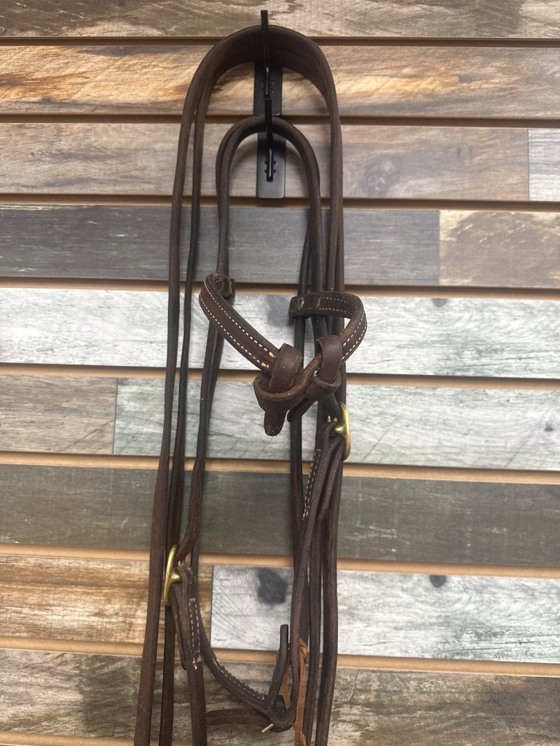 USED Murphy Leather Western Headstall With Reins Horse Dark Oil