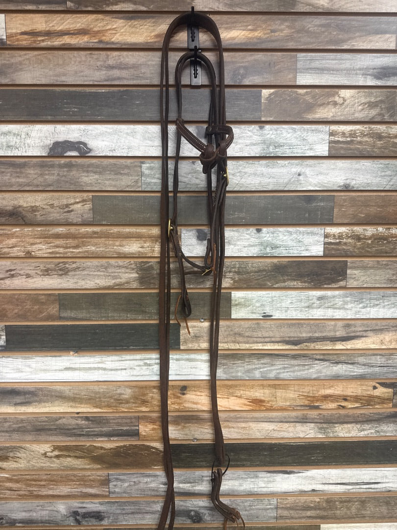USED Murphy Leather Western Headstall With Reins Horse Dark Oil