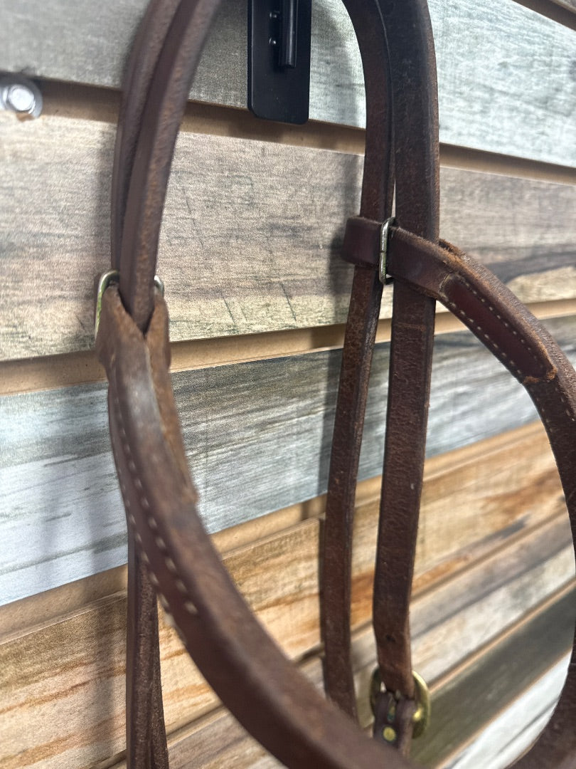USED Cowperson Tack Western Headstall Browband Horse Dark Oil