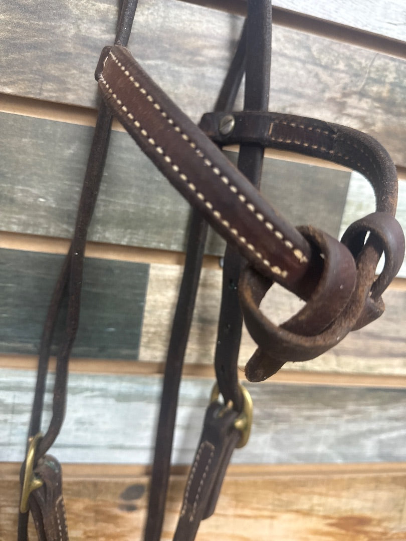 USED Murphy Leather Western Headstall With Reins Horse Dark Oil