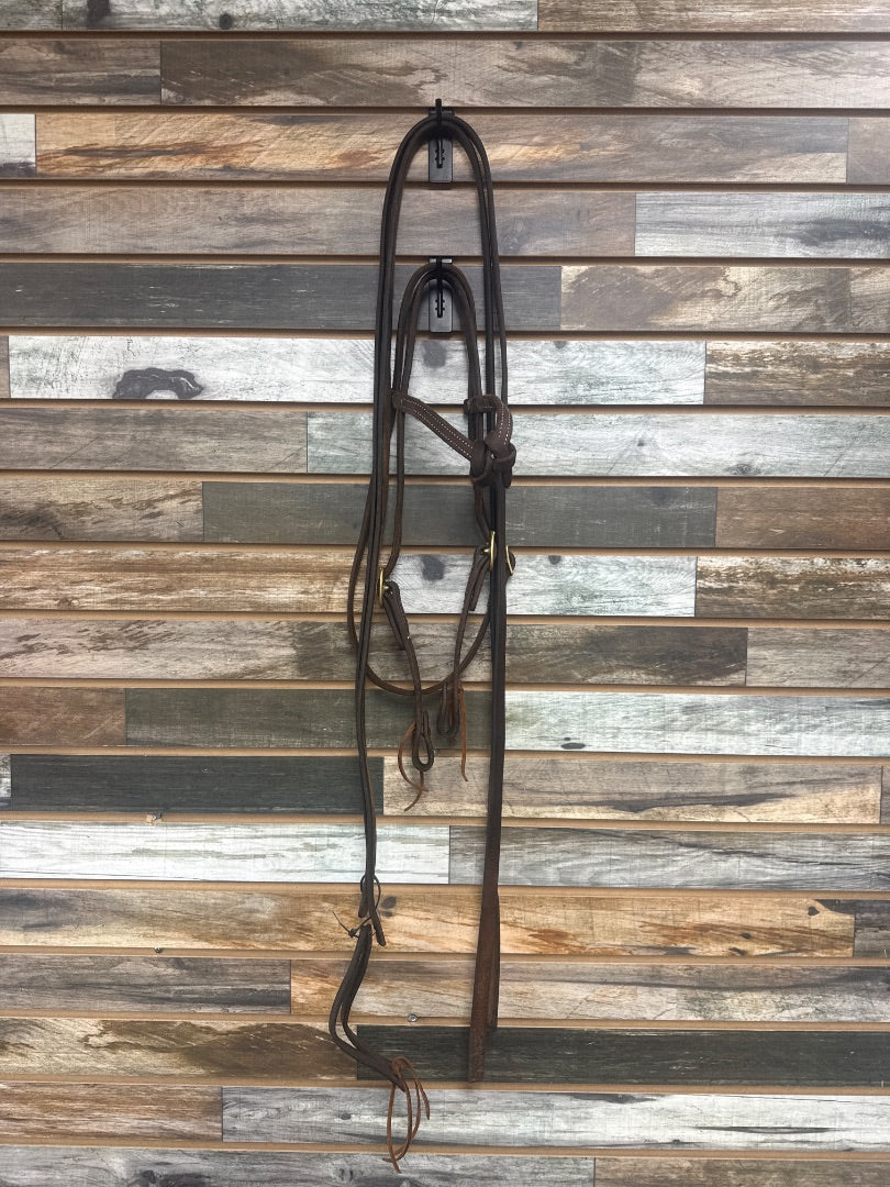 USED Murphy Leather Western Headstall With Reins Horse Dark Oil
