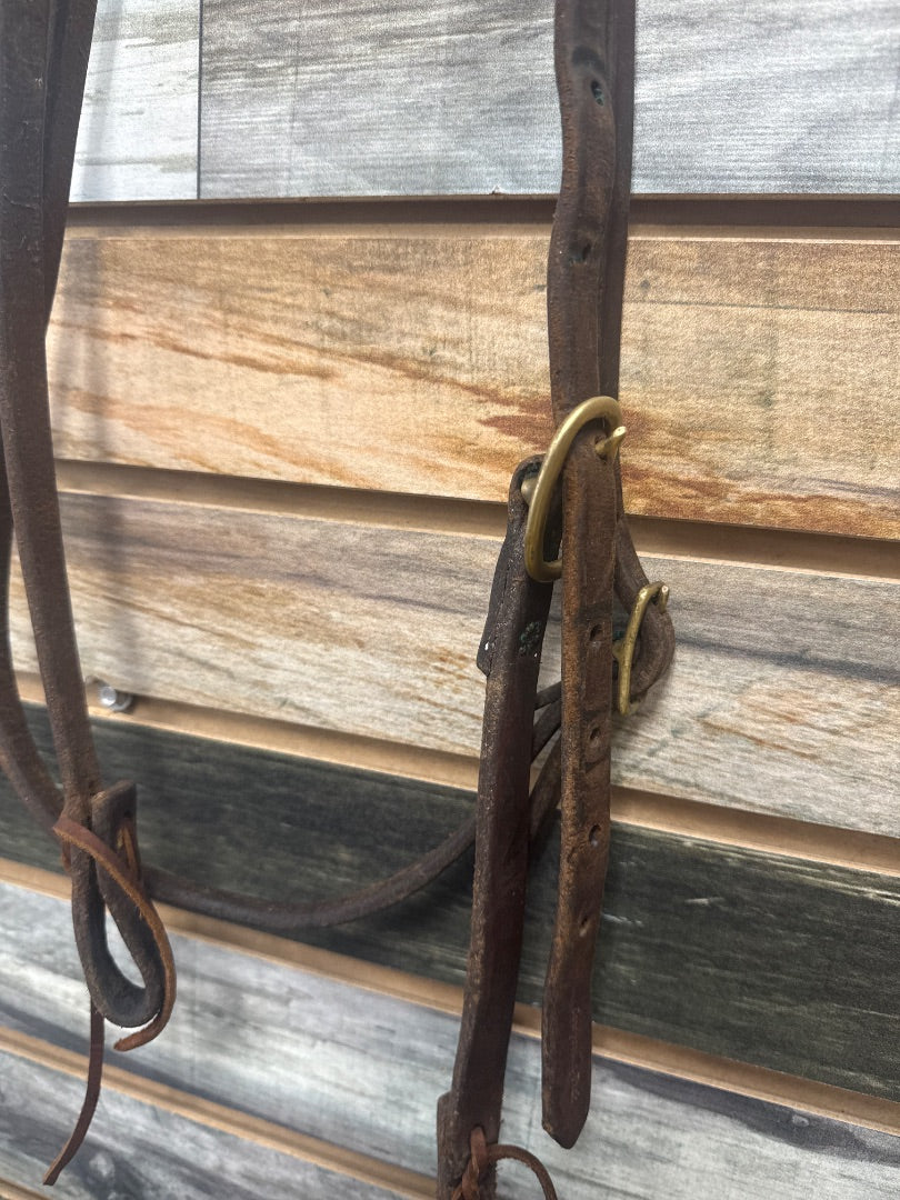 USED Cowperson Tack Western Headstall Browband Horse Dark Oil