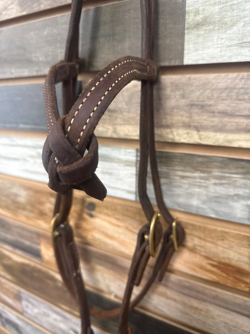 USED Murphy Leather Western Headstall With Reins Horse Dark Oil