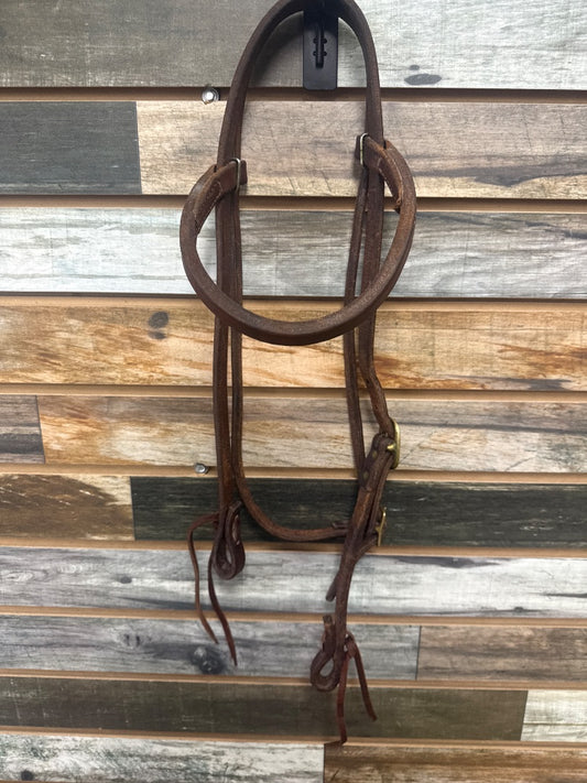USED Cowperson Tack Western Headstall Browband Horse Dark Oil